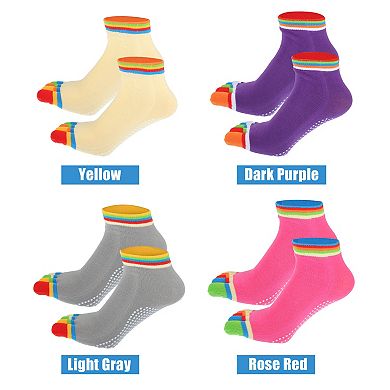 4 Pairs Full Finger Toe Socks Unisex Five Finger Socks