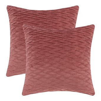 2 pc Throw Pillow Covers Luxury Textured Pillowcases Soft Cozy Cushion for Couch 18 x 18 Inch