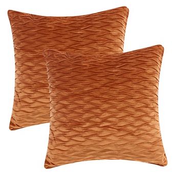 2 pc Throw Pillow Covers Luxury Textured Pillowcases Soft Cozy Cushion for Couch 18 x 18 Inch