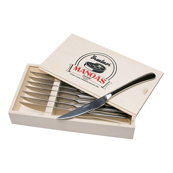Stainless Steel Steak Knife Set With Full Tang Blades And Wooden Gift Box
