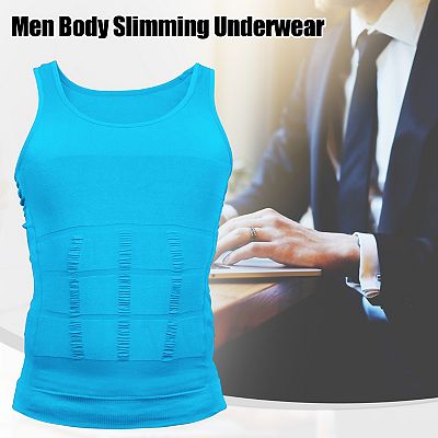 Compressie Shirt Hesje Naar Zich Verstoppen Mannen Borsten Moobs Afslanken Shapewear Maak Hele Buik Plat (Color : White, Size : L