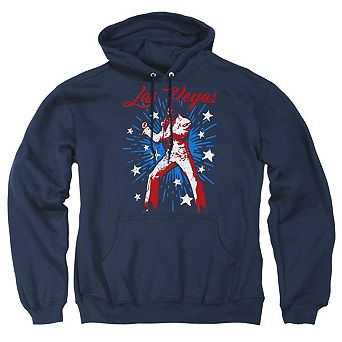 Elvis Presley Vegashort Sleeveuperstar Adult Pull Over Hoodie