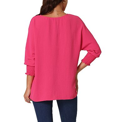 Women's Casual 3/4 Sleeve Dolman Tops Crew Neck Shirts Blouse