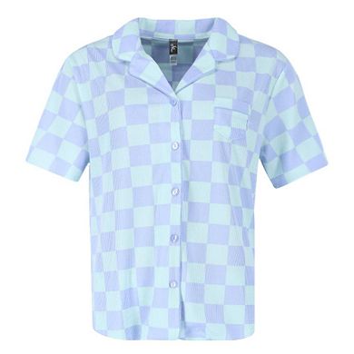 PJ Couture Women's Retro Notch Collar Short Sleeve Capri Set