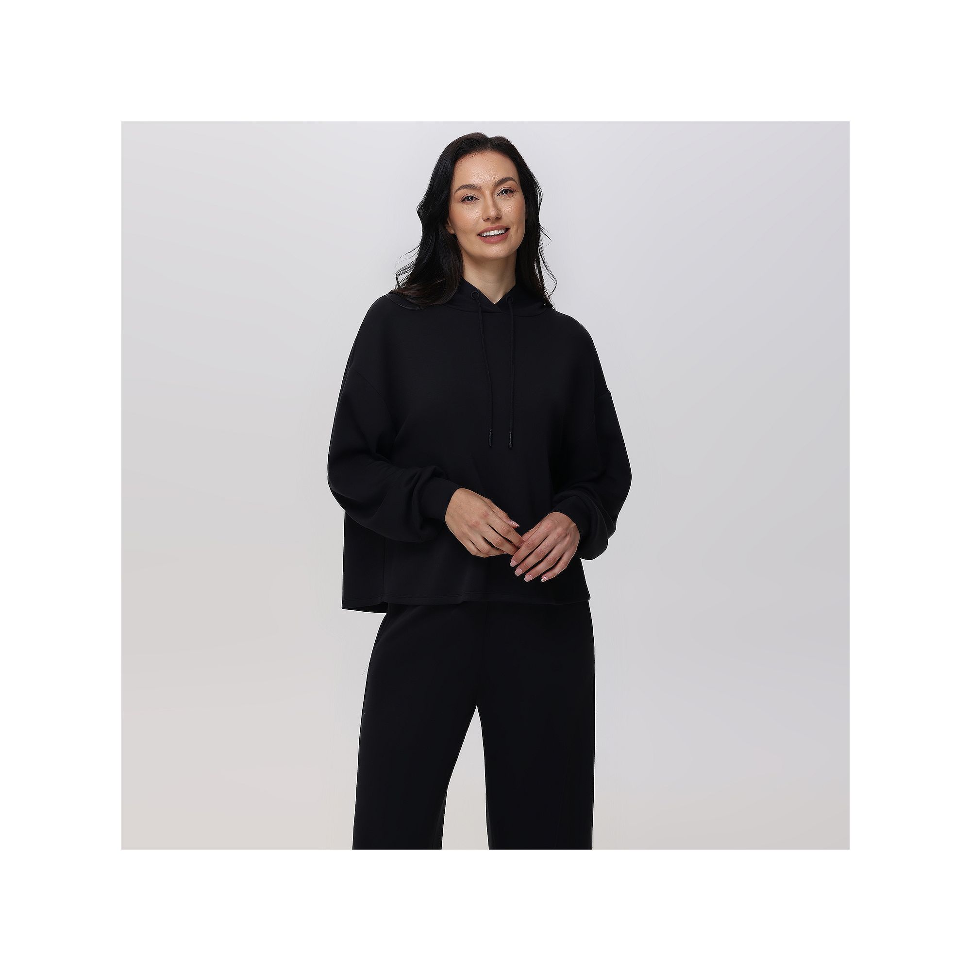 Womens Adyson Parker Long Sleeve Pajama Hoodie, Girls, Size: XS, Black