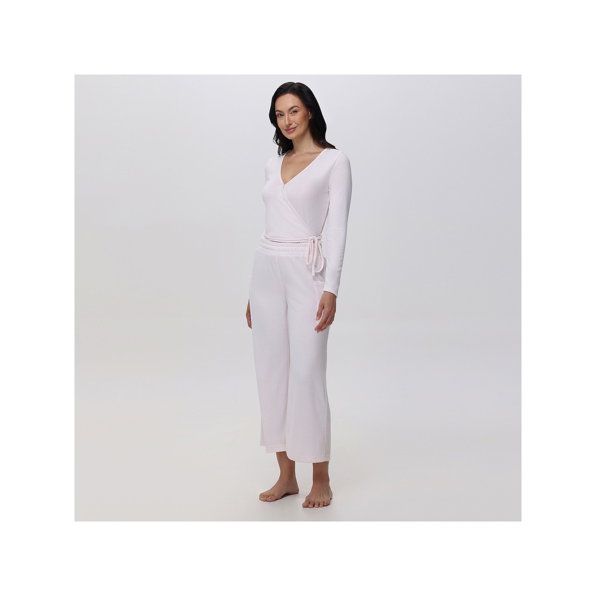 Womens Adyson Parker Ballet Wrap Pajama Top & Pajama Pants Set, Size: XS, 