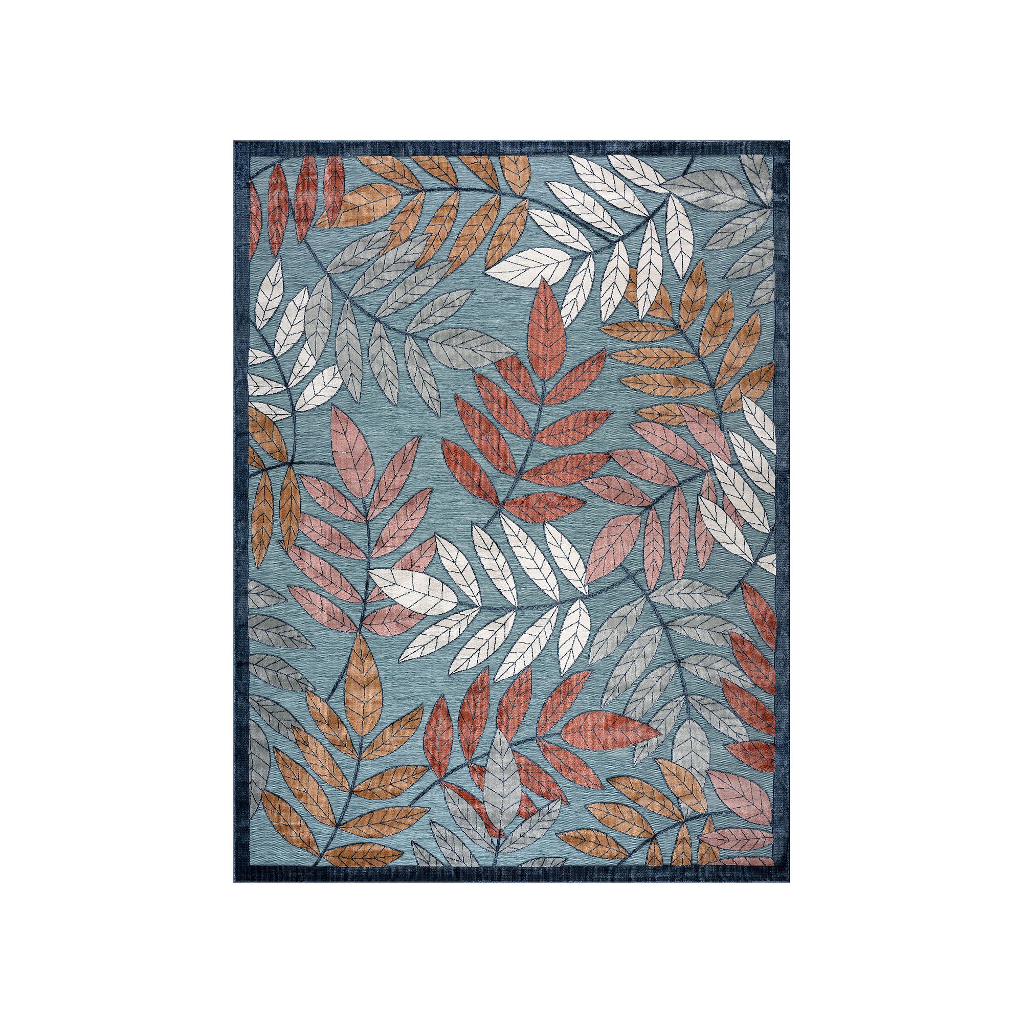 KHL Rugs Gilda Transitional Aqua Area Rug, Blue