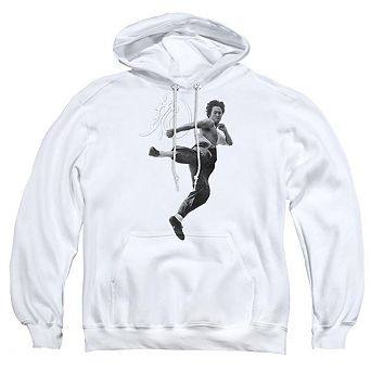 Bruce Lee Flying Kick Adult Pull Over Hoodie