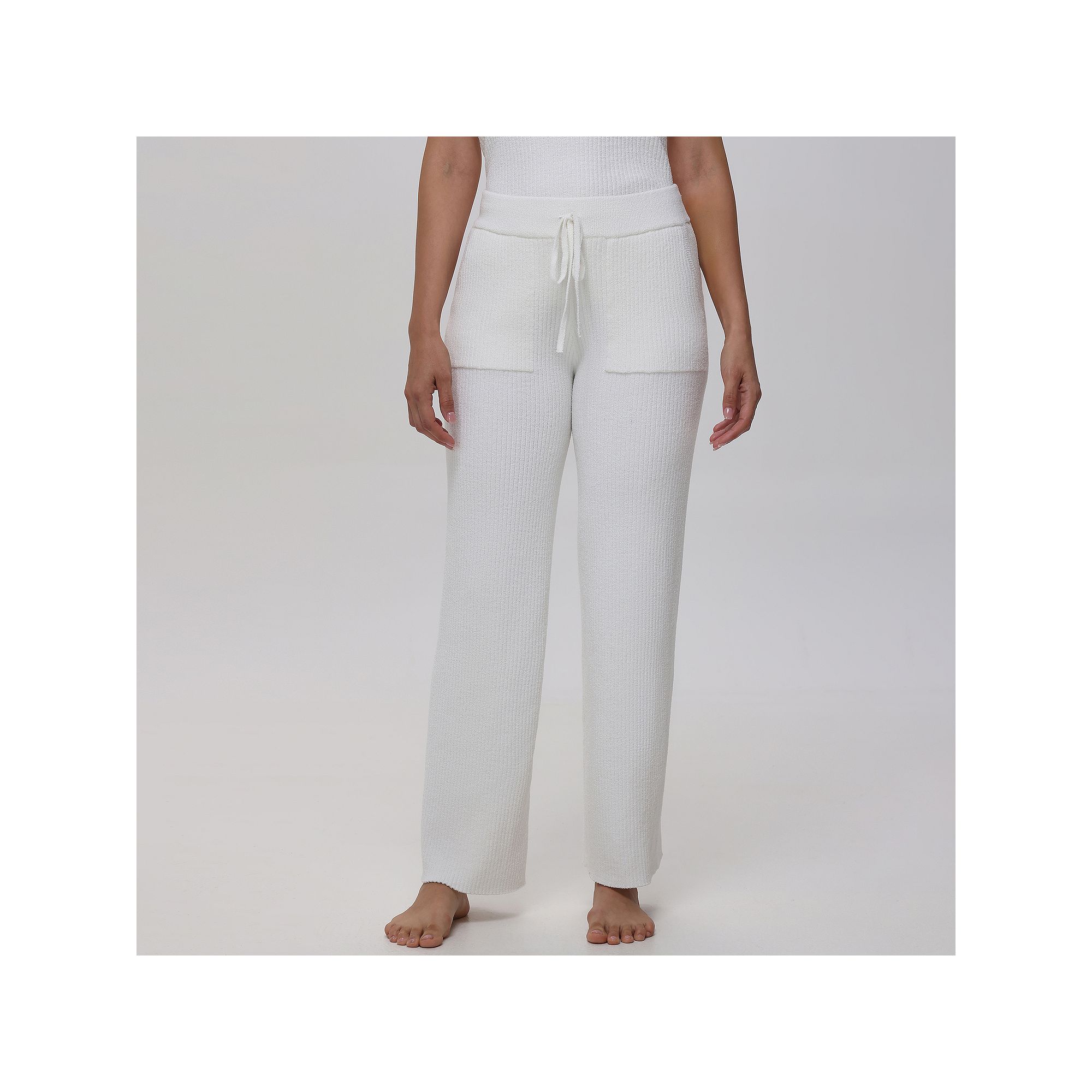 Womens Adyson Parker Ribbed Wide Leg Pajama Pants, Size: XL, Salt