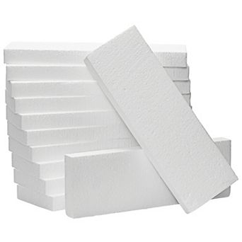 1-inch Thick Foam Rectangle Blocks For Diy Crafts, Polystyrene Boards,12 Pack