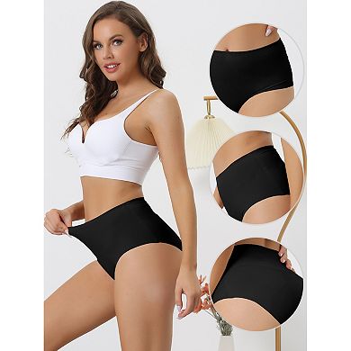 Women's High Waisted Underwear Silky Breathable No Trace Hipster Stretch Briefs