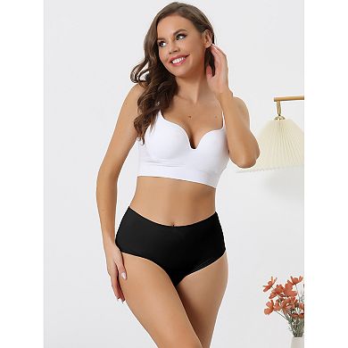 Women's High Waisted Underwear Silky Breathable No Trace Hipster Stretch Briefs
