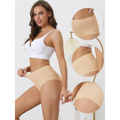 Women's High Waisted Underwear Silky Breathable No Trace Hipster Stretch Briefs