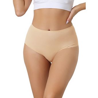 Women's High Waisted Underwear Silky Breathable No Trace Hipster Stretch Briefs
