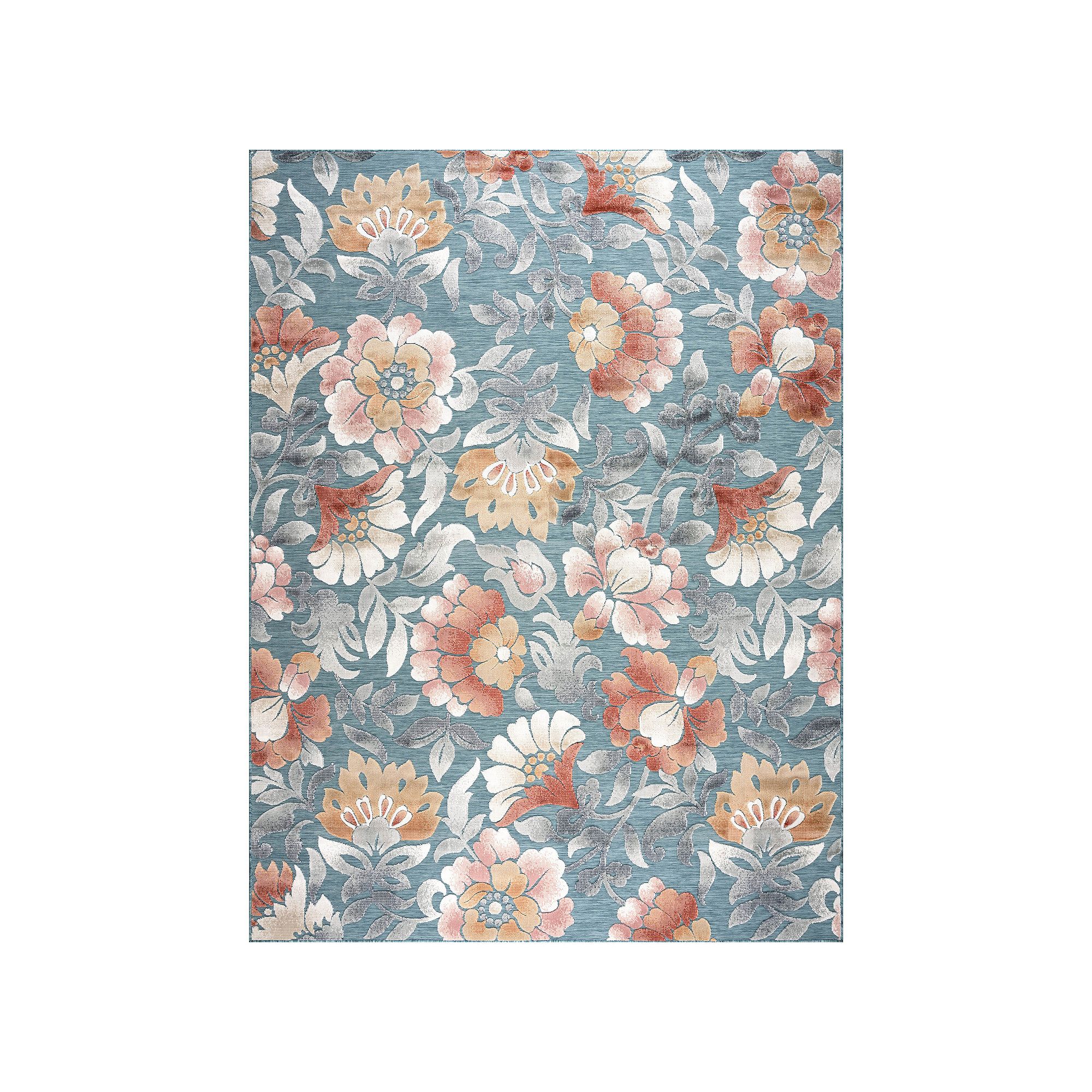 KHL Rugs Elaina Transitional Aqua Area Rug, Blue