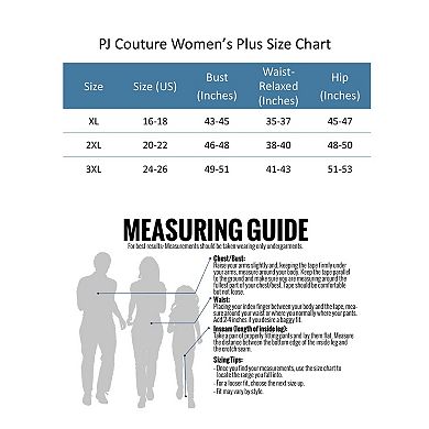 PJ Couture Women's Plus Size Stars Long Sleeve Short Set
