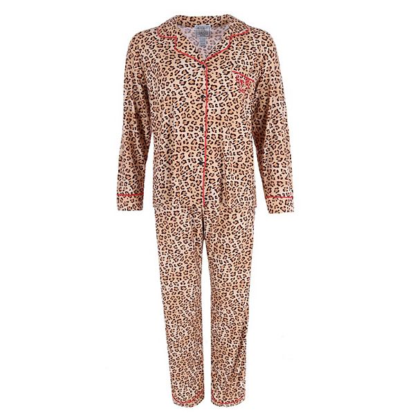 Women's Plus Size Leopard Pajama Set