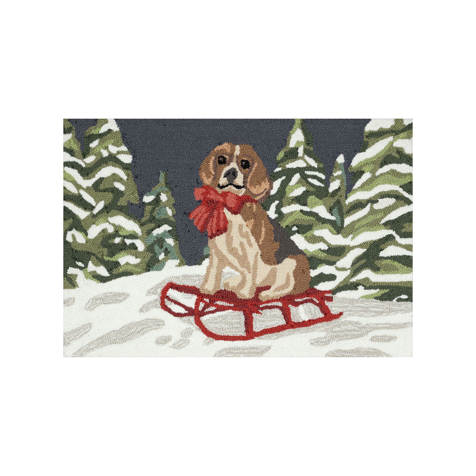 Liora Manne Frontporch Winter Sled Dog Indoor / Outdoor Throw Rug, Multi