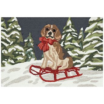 Liora Manne Frontporch Winter Sled Dog Indoor / Outdoor Throw Rug