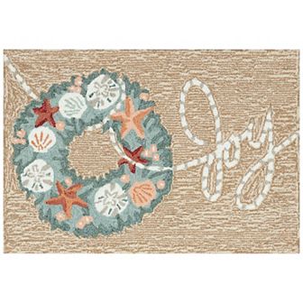 Liora Manne Frontporch Joyous Wreath Indoor / Outdoor Throw Rug
