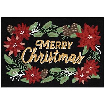 Liora Manne Frontporch Merry Christmas Indoor / Outdoor Throw Rug