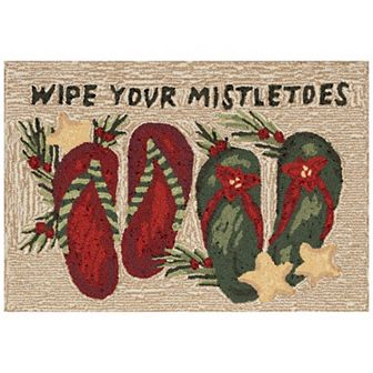 Liora Manne Frontporch Mistletoes Indoor / Outdoor Throw Rug