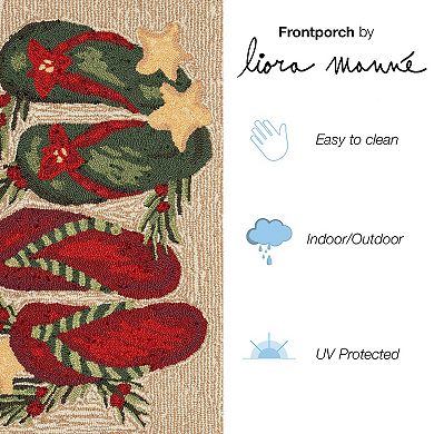 Liora Manne Frontporch Mistletoes Indoor / Outdoor Throw Rug