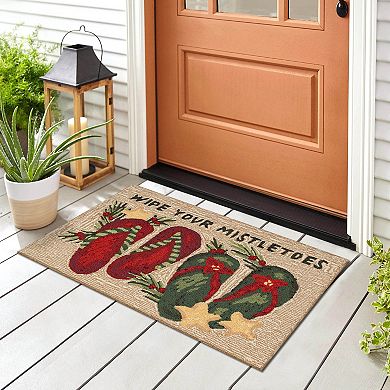 Liora Manne Frontporch Mistletoes Indoor / Outdoor Throw Rug