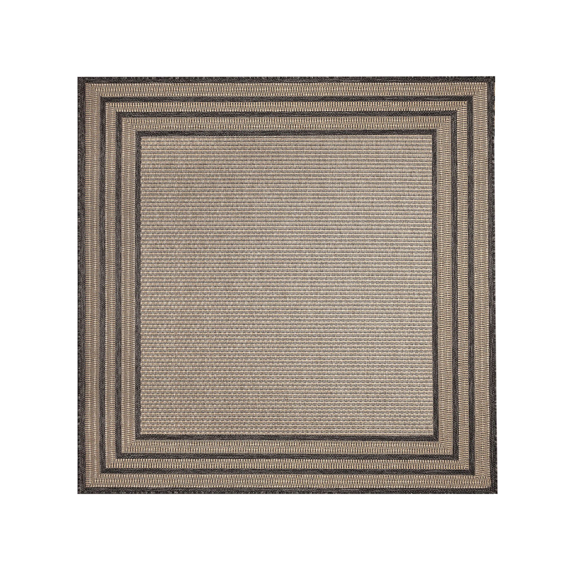 Liora Manne Monaco Striped Border Indoor / Outdoor Area Rug, Brown