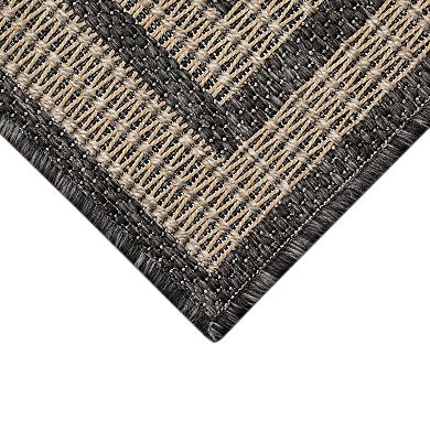 Liora Manne Monaco Striped Border Indoor / Outdoor Area Rug