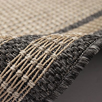 Liora Manne Monaco Striped Border Indoor / Outdoor Area Rug