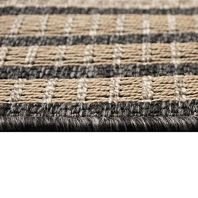 Liora Manne Monaco Striped Border Indoor / Outdoor Area Rug