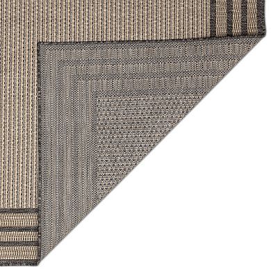 Liora Manne Monaco Striped Border Indoor / Outdoor Area Rug