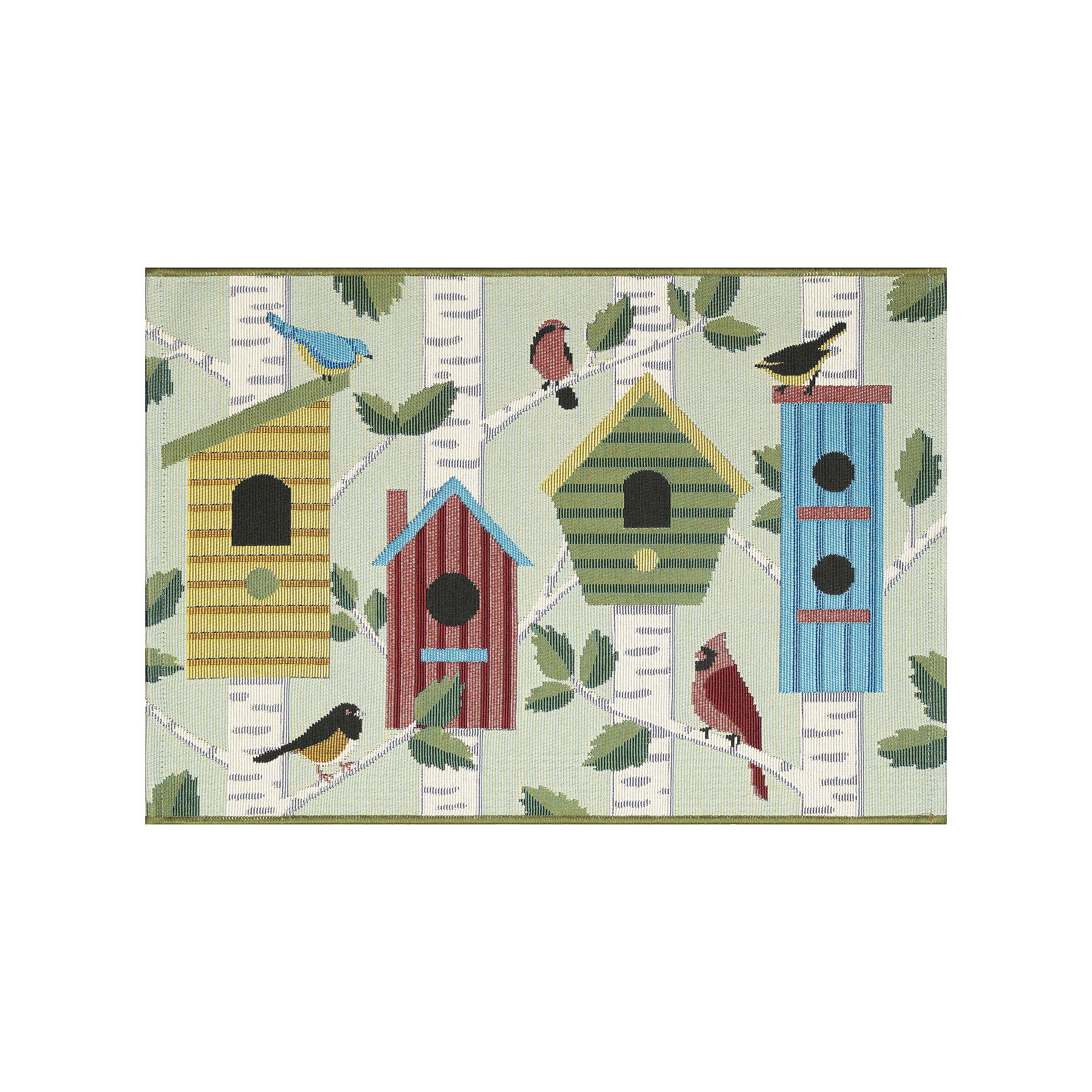Liora Manne Esencia Bird Condos Indoor / Outdoor Mat, Blue