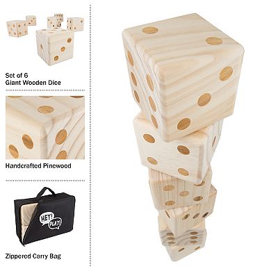 54-piece Wood Stacking Game And 6-piece Large Dice Set