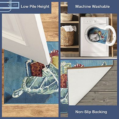 Liora Manne Esencia Santa Seaturtle Indoor / Outdoor Mat