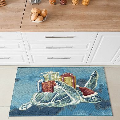 Liora Manne Esencia Santa Seaturtle Indoor / Outdoor Mat