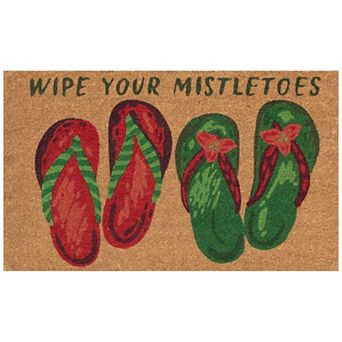 Liora Manne Natura Wipe Your Mistletoes Outdoor Mat