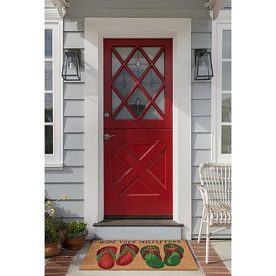 Liora Manne Natura Wipe Your Mistletoes Outdoor Mat