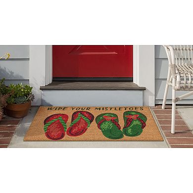 Liora Manne Natura Wipe Your Mistletoes Outdoor Mat