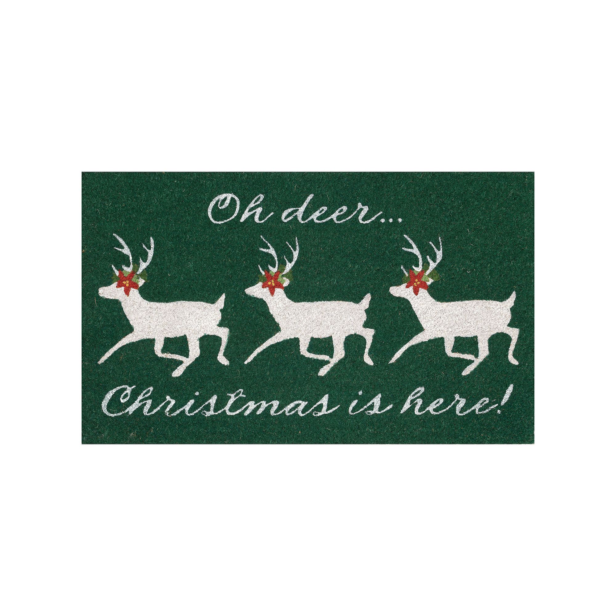 Liora Manne Natura Christmas Is Here Outdoor Mat, Green