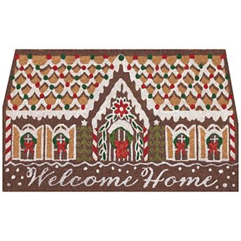 Liora Manne Natura Gingerbread House Welcome Outdoor Mat