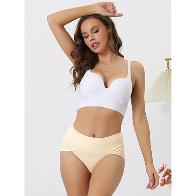 Women's Plus Size High Waist Stretch Briefs Underpants Tummy Control Panties