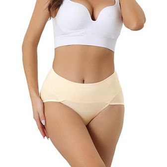 Women's Plus Size High Waist Stretch Briefs Underpants Tummy Control Panties