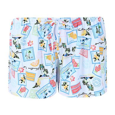 Pj Couture Women's Vacation Stamps Notch Collar Short Set