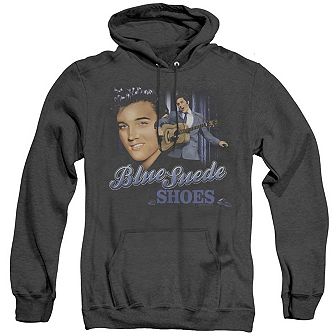 Elvis Presley Blue Suede Shoes Adult Heather Hoodie