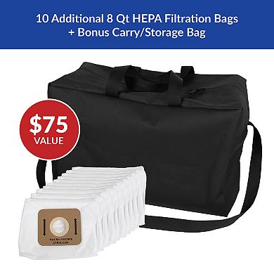 Atrix Commercial 8-qt. Ergo Backpack Vacuum & Blower with Multi-surface Accessory Bundle
