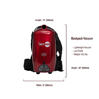 Atrix Jet Red HEPA Backpack Vacuum