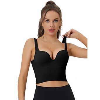 Women's Sports Bra Wirefree Medium Support Camisole Push Up Workout Yoga Bralette