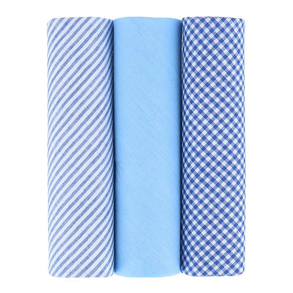 Ctm Men's Boxed Fancy Cotton Patterned Handkerchiefs (3 Piece Set)